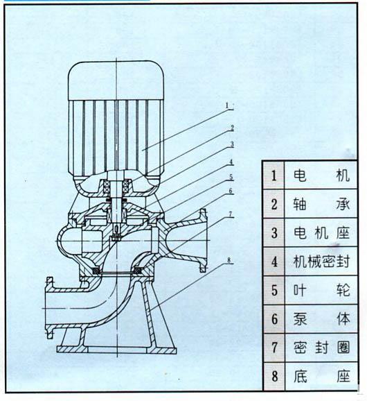 LW立式污水泵結構圖