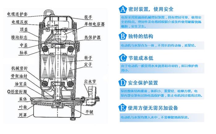 QDX潛水泵結構圖